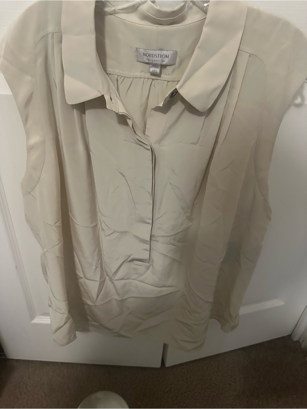 Nordstrom Cream Sleeveless Collared Camisole